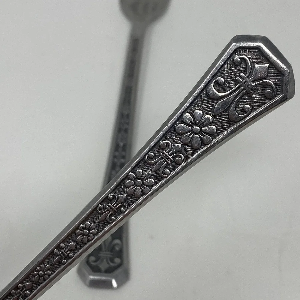 Interpur Stainless Florenz Mid-Century 2 Place Setting Spoon Fork Black Accent